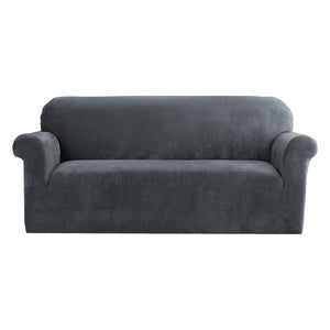 NNEDSZ Velvet Sofa Cover Plush Couch Cover Lounge Slipcover 3 Seater Grey