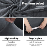NNEDSZ Velvet Sofa Cover Plush Couch Cover Lounge Slipcover 3 Seater Grey