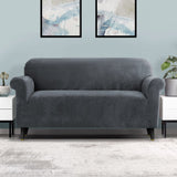NNEDSZ Velvet Sofa Cover Plush Couch Cover Lounge Slipcover 3 Seater Grey