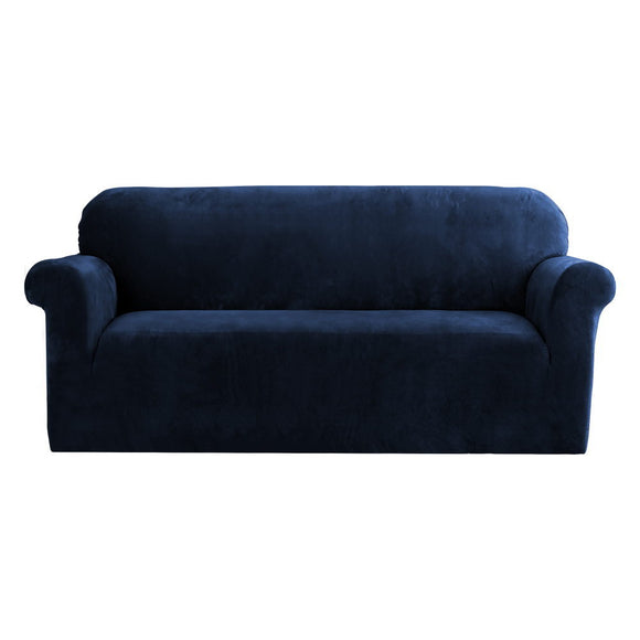 NNEDSZ Velvet Sofa Cover Plush Couch Cover Lounge Slipcover 3 Seater Sapphire