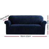 NNEDSZ Velvet Sofa Cover Plush Couch Cover Lounge Slipcover 3 Seater Sapphire