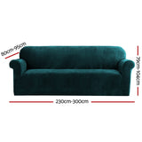 NNEDSZ Velvet Sofa Cover Plush Couch Cover Lounge Slipcover 4 Seater Agate Green