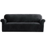 NNEDSZ Velvet Sofa Cover Plush Couch Cover Lounge Slipcover 4 Seater Black