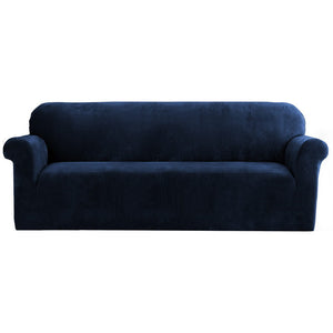 NNEDSZ Velvet Sofa Cover Plush Couch Cover Lounge Slipcover 4 Seater Sapphire