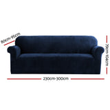 NNEDSZ Velvet Sofa Cover Plush Couch Cover Lounge Slipcover 4 Seater Sapphire