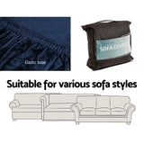 NNEDSZ Velvet Sofa Cover Plush Couch Cover Lounge Slipcover 4 Seater Sapphire