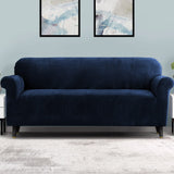 NNEDSZ Velvet Sofa Cover Plush Couch Cover Lounge Slipcover 4 Seater Sapphire