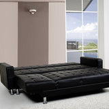 NNEDPE Sarantino Corner Faux Leather Sofa Bed Couch with Chaise - Black