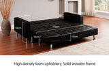 NNEDPE Sarantino Corner Faux Leather Sofa Bed Couch with Chaise - Black