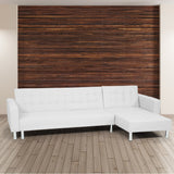 NNEDPE Corner Sofa Bed Couch Lounge with Chaise - White