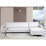 NNEDPE Corner Sofa Bed Couch Lounge with Chaise - White