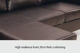 NNEDPE Sarantino Corner Sofa Couch with Chaise - Brown