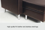 NNEDPE Sarantino Corner Sofa Couch with Chaise - Brown