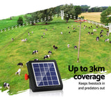 NNEDSZ 4km Electric Fence Energiser Solar Energizer Charger Farm Animal 0.13J