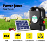 NNEDSZ 8km Electric Fence Energiser Solar Energizer Charger Farm Animal 0.3J