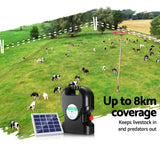 NNEDSZ 8km Electric Fence Energiser Solar Energizer Charger Farm Animal 0.3J