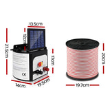 NNEDSZ 8km Solar Electric Fence Energiser Charger with 400M Tape and 25pcs Insulators