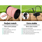 NNEDSZ 8km Solar Electric Fence Energiser Charger with 400M Tape and 25pcs Insulators