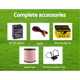 NNEDSZ 8km Solar Electric Fence Energiser Charger with 400M Tape and 25pcs Insulators