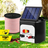 NNEDSZ 8km Solar Electric Fence Energiser Charger with 400M Tape and 25pcs Insulators