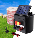 NNEDSZ 3km Solar Electric Fence Energiser Charger with 500M Tape and 25pcs Insulators