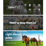 NNEDSZ 5KM Solar Electric Fence Energiser Energizer 0.15J  2000M Poly Fencing Wire Tape