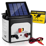 NNEDSZ 8km Solar Power Electric Fence Charger Energiser 0.3J White