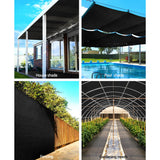 NNEDSZ  1.83 x 10m Shade Sail Cloth - Black
