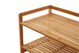 NNEKG Sherwood Home 2 Tier Natural Bamboo Shoe Rack with Curved Sides Light Brown 70x33x33cm