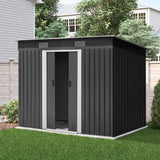 NNEDSZ Garden Shed Outdoor Storage Sheds Tool Workshop 2.38x1.31M with Base