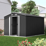 NNEDSZ Garden Shed Outdoor Storage Sheds Tool Workshop 2.6X3.89X2.02M with Base