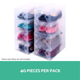 NNEDSZ 40pcs Clear Shoe Storage Box Transparent Foldable Stackable Boxes Organize Home