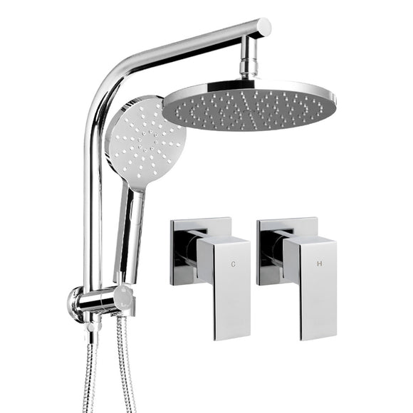 NNEDSZ WELS 9 Rain Shower Head Taps Round Handheld High Pressure Wall Chrome