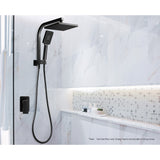 NNEDSZ Bathroom Mixer Tap Faucet Rain Shower head Set Hot And Cold Diverter DIY Black