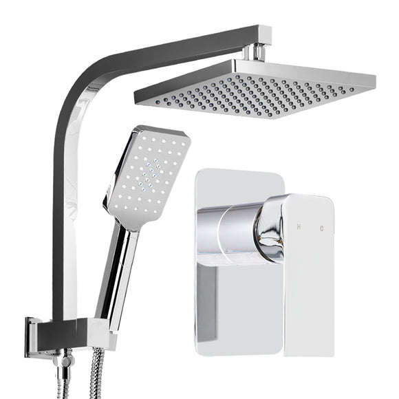 NNEDSZ WELS 8 Rain Shower Head Mixer Square Handheld High Pressure Wall Chrome
