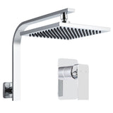 NNEDSZ WElS 8 Rain Shower Head Mixer Square High Pressure Wall Arm DIY Chrome