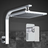 NNEDSZ WElS 8 Rain Shower Head Mixer Square High Pressure Wall Arm DIY Chrome