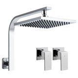 NNEDSZ WElS 8 Rain Shower Head Taps Square High Pressure Wall Arm DIY Chrome