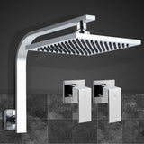 NNEDSZ WElS 8 Rain Shower Head Taps Square High Pressure Wall Arm DIY Chrome