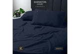 NNEKG Luxury Maison 1000TC Cotton Rich King Bed Sheet Set Navy