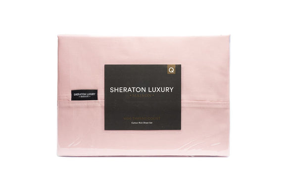 NNEKG Luxury Maison 1000TC Cotton Rich King Bed Sheet Set Pink