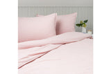 NNEKG Luxury Maison Linen Cotton Quilt Cover Set (Queen Dusty Pink)