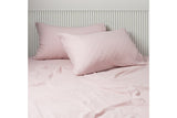 NNEKG Luxury Maison Linen Cotton Sheet Set (King Dusty Pink)