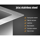 NNEDSZ 111cm x 45cm Stainless Steel Kitchen Sink Under/Top/Flush Mount Silver