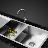 NNEDSZ 111cm x 45cm Stainless Steel Kitchen Sink Under/Top/Flush Mount Silver