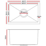 NNEDSZ Stainless Steel Kitchen Sink 450X300MM Under/Topmount Sinks Laundry Bowl Silver