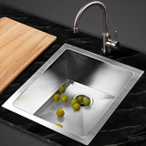 NNEDSZ Stainless Steel Kitchen Sink 390X450MM Under/Topmount Sinks Laundry Bowl Silver