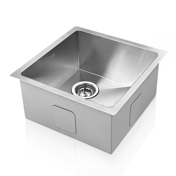 NNEDSZ Stainless Steel Kitchen Sink 440X440MM Under/Topmount Sinks Laundry Bowl Silver