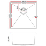 NNEDSZ Stainless Steel Kitchen Sink 440X440MM Under/Topmount Sinks Laundry Bowl Silver