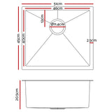 NNEDSZ Stainless Steel Kitchen Sink 510X450MM Under/Topmount Sinks Laundry Bowl Silver